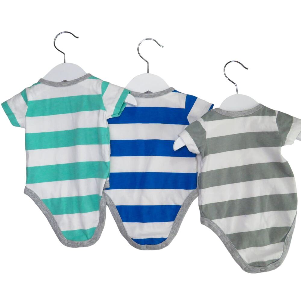 3 Carter's Striped Onesie Short Sleeve Body Suits Size 3m 3 Months - Picture 7 of 8